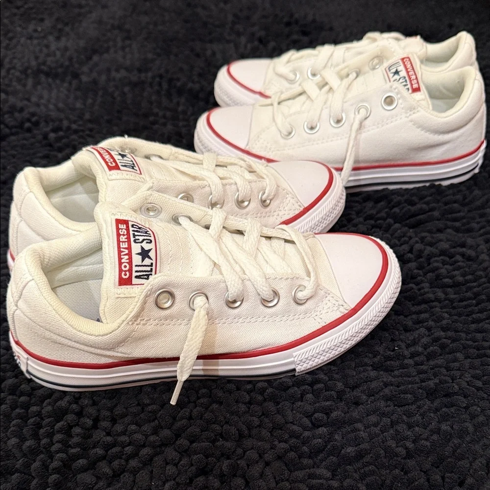 Converse Kids White and Red Sneakers - Picture 2 of 5